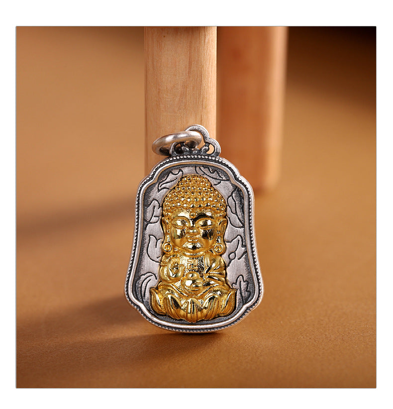 Loket Tenaga Penyembuhan, kalung perak tulen Buddha Perubatan.