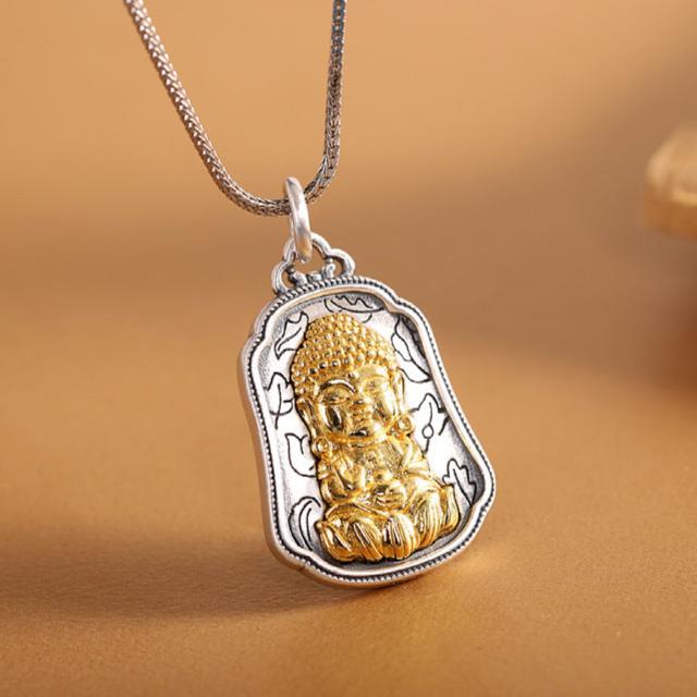 Loket Tenaga Penyembuhan, kalung perak tulen Buddha Perubatan.