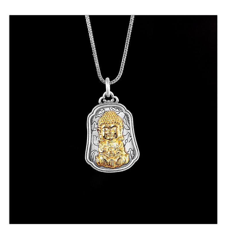 Loket Tenaga Penyembuhan, kalung perak tulen Buddha Perubatan.